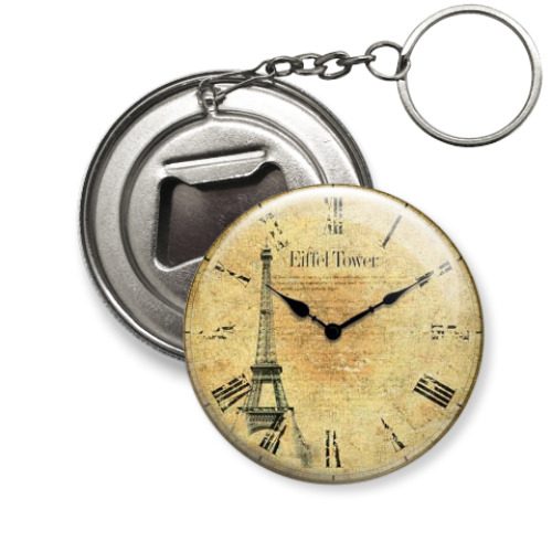 Брелок-открывашка с принтом Старые часы