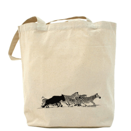 Сумка шоппер с принтом  'Зебраз'