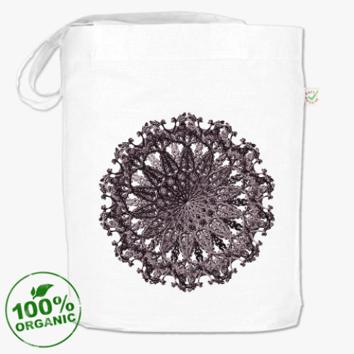 Сумка шоппер с принтом Готическая роза,ажур,кружево