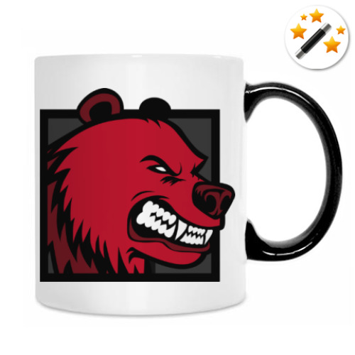 Кружка-хамелеон с принтом RED BEAR