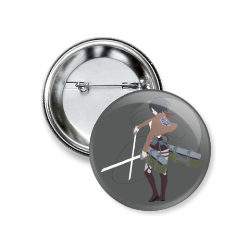 Значок 37мм с принтом Shingeki no Kyojin Mikasa Микаса