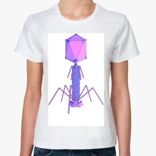 Классическая футболка с принтом Бактериофаг 2