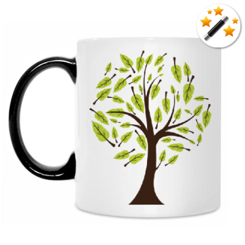 Кружка-хамелеон с принтом Дерево