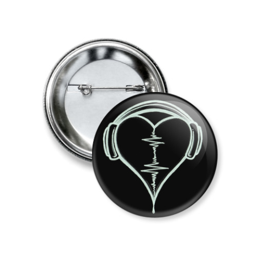 Значок 37мм с принтом Сердце