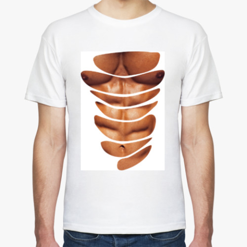 Футболка с принтом Накачанный пресс