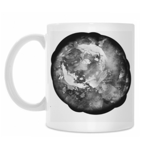 Кружка с принтом Черно-белая роза