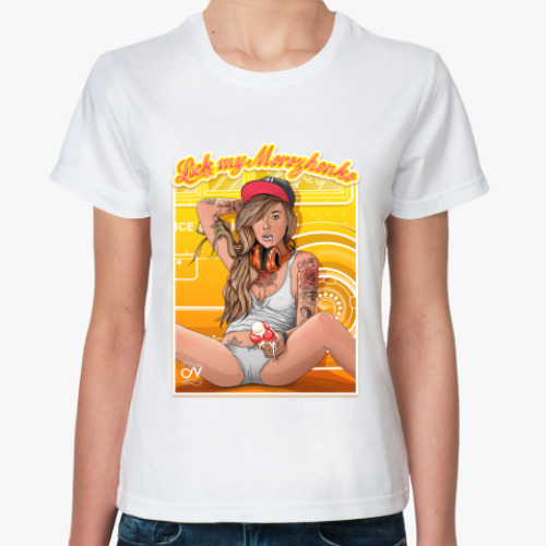 Классическая футболка с принтом Мороженко