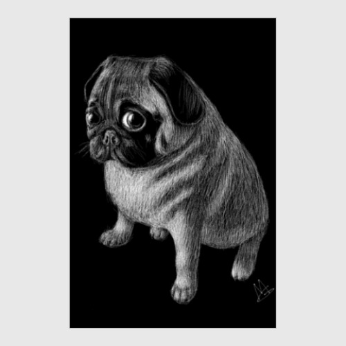 Постер с принтом Мопсик Очаровашка