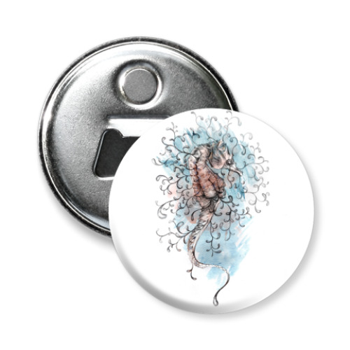 Магнит-открывашка с принтом морской конек