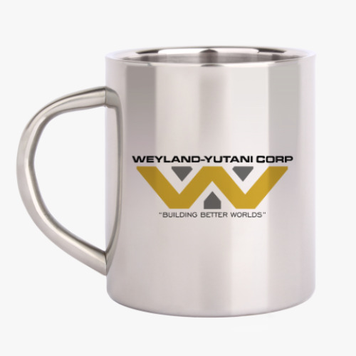 Кружка металлическая с принтом Weyland-Yutani