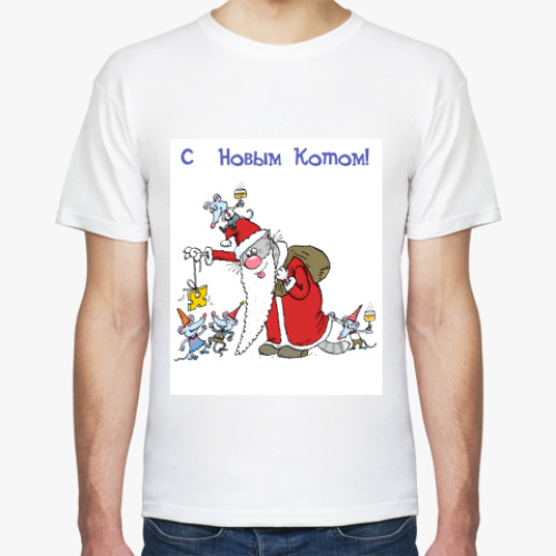 Футболка с принтом С Новым Котом!