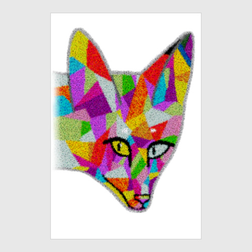 Постер с принтом Лисичка с абстрактным узором