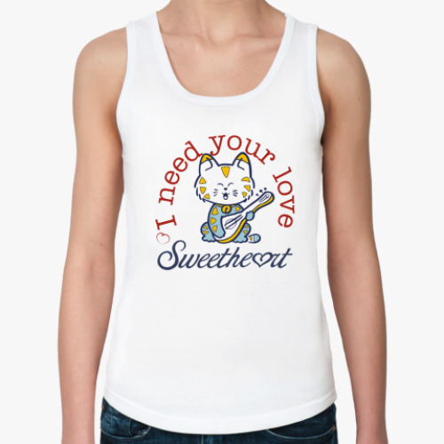 Женская майка с принтом I need love