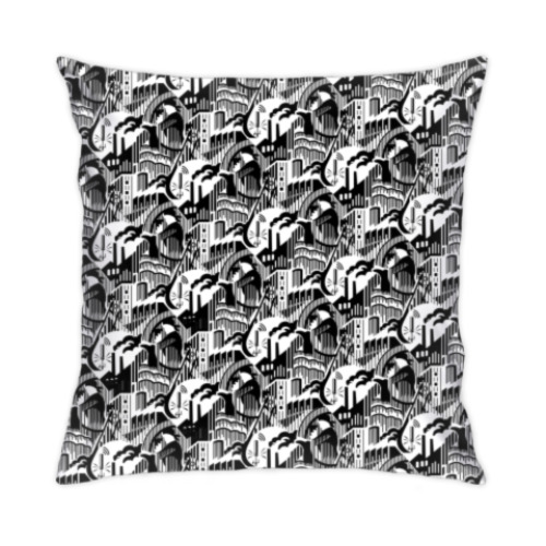 Подушка с принтом «Цех», агитационный текстиль