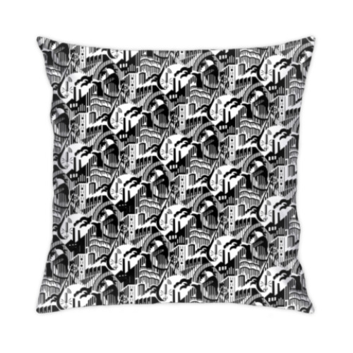 Подушка с принтом «Цех», агитационный текстиль