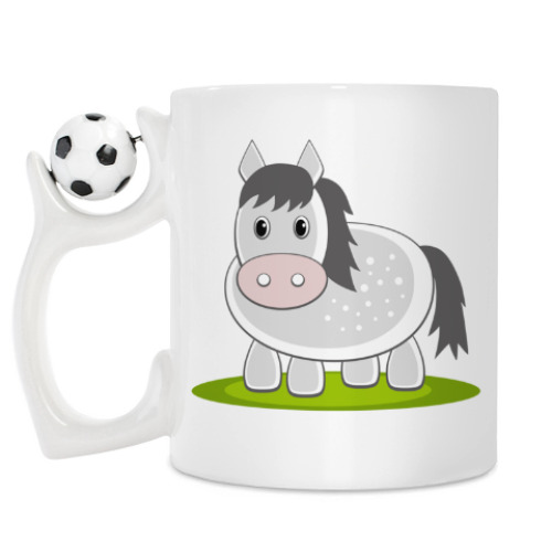 Кружка с принтом Лошадь в яблоках