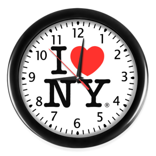 Настенные часы с принтом I love NY