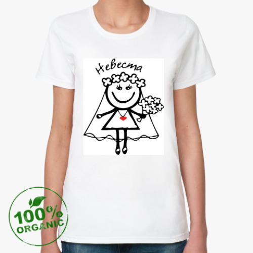 Женская футболка из органик-хлопка с принтом Невеста