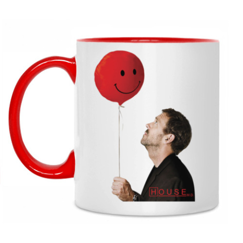 Кружка с принтом House & balloon