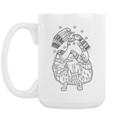 Кружка с принтом Девица-небо задирает юбку