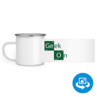 Кружка металлическая белая (круговая запечатка)