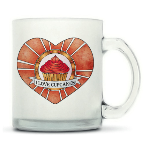 Кружка матовая с принтом I love cupcakes