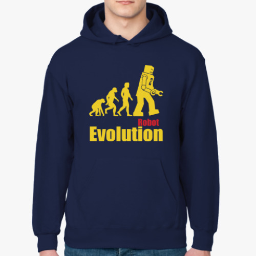 Толстовка худи с принтом Эволюция роботов
