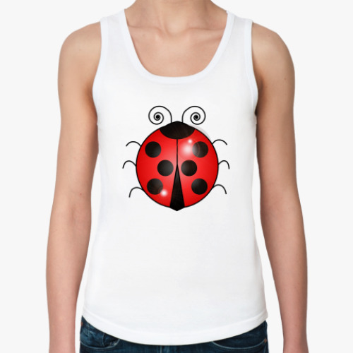 Женская майка с принтом Божья коровка