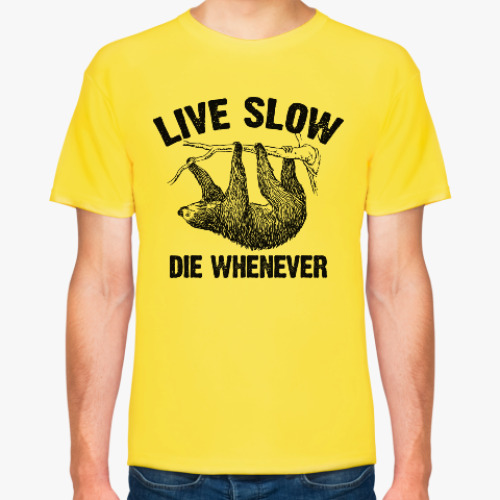 Футболка с принтом Live slow, die whenever