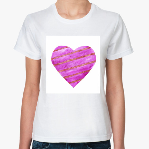 Классическая футболка с принтом сердце