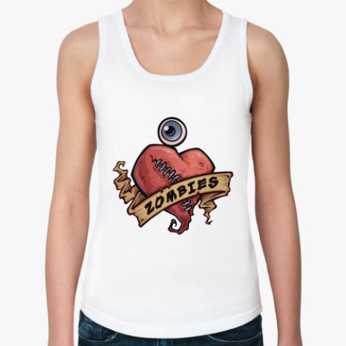 Женская майка с принтом Zombie's heart