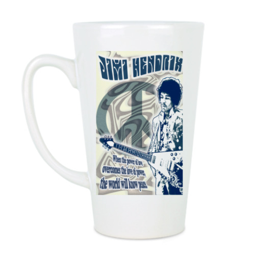 Чашка Латте с принтом Jimi Hendrix
