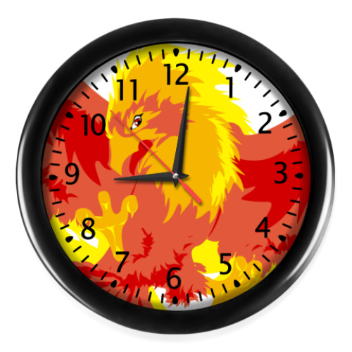 Настенные часы с принтом Феникс