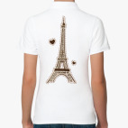 Женская рубашка поло (печать) Eiffel tour