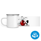 Кружка металлическая белая (круговая запечатка)