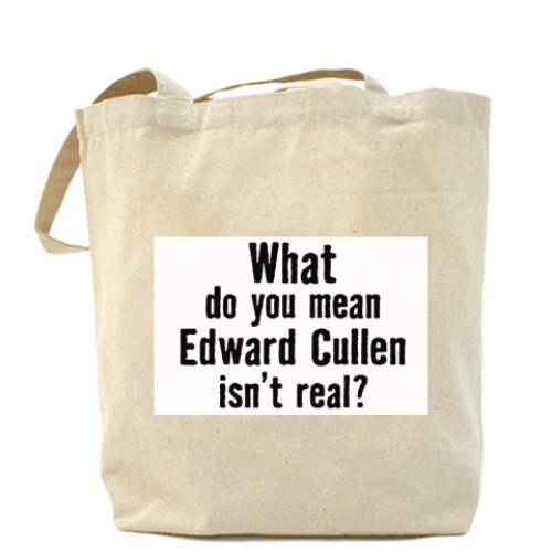 Сумка шоппер с принтом 'Эдвард Каллен существует?'