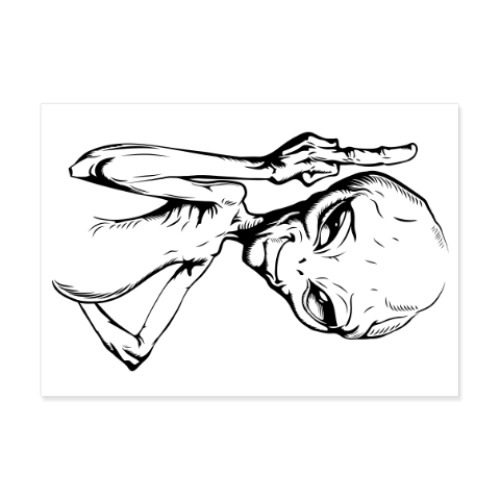 Виниловые наклейки с принтом смешной пришелец (funny alien)