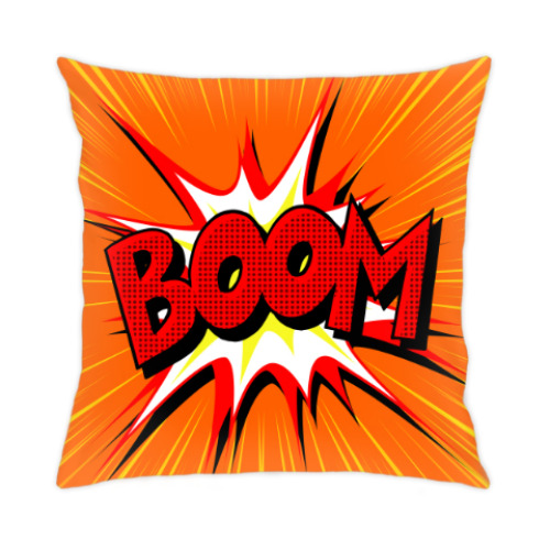 Подушка с принтом BOOM