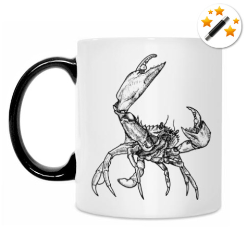 Кружка-хамелеон с принтом Краб