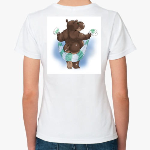 Классическая футболка с принтом Бегемотик