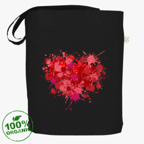 Сумка шоппер с принтом Сердце из брызг краски