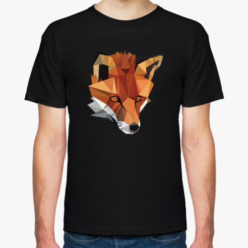 Футболка с принтом Полигональный лис