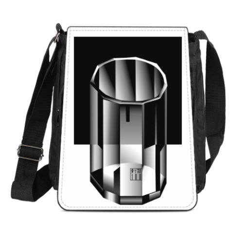 Сумка-планшет с принтом Малевич - Мухина Стакан и Черный Квадрат