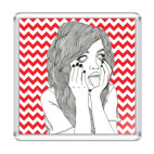 Магнит 6.5 x 6.5 см Creepy Girl