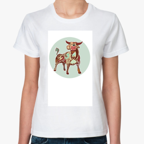 Классическая футболка с принтом Телец
