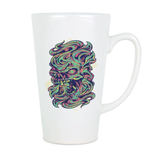 Чашка Латте с принтом Череп