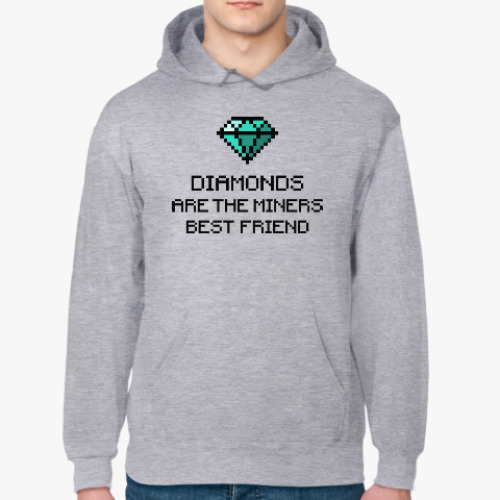 Толстовка худи с принтом Minecraft - diamonds
