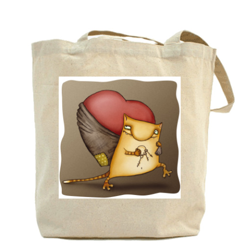 Сумка шоппер с принтом  Сердцекрад и Сердцеед