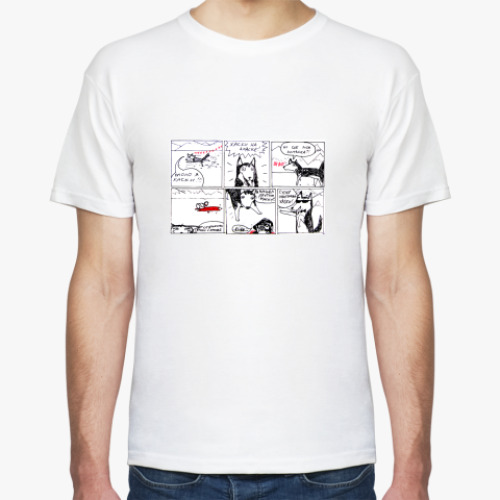 Футболка с принтом Хаски на Аляске