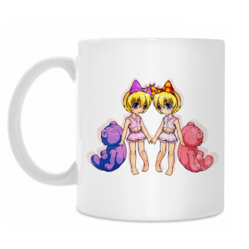 Кружка с принтом Чибик с  мишкой